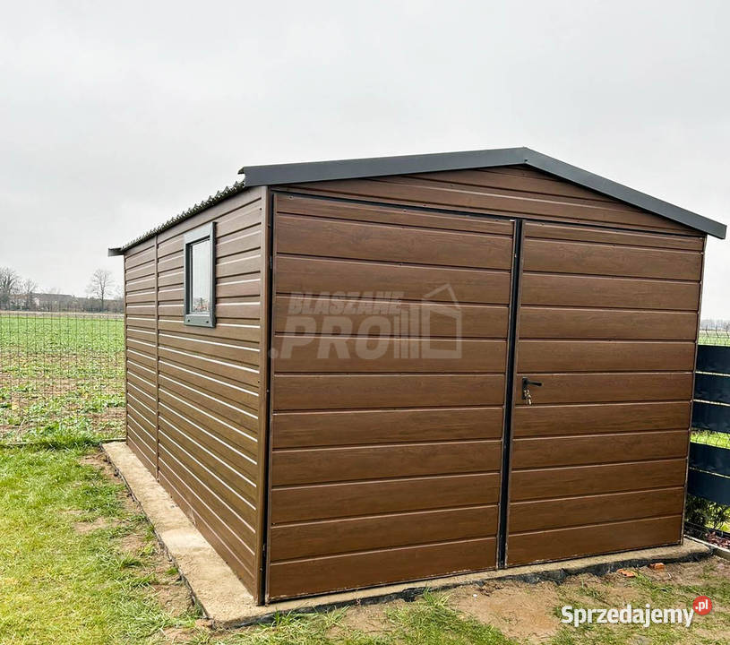 Garaż Blaszany 3x6 Brama dwuskrzydłowy okno Gniezno