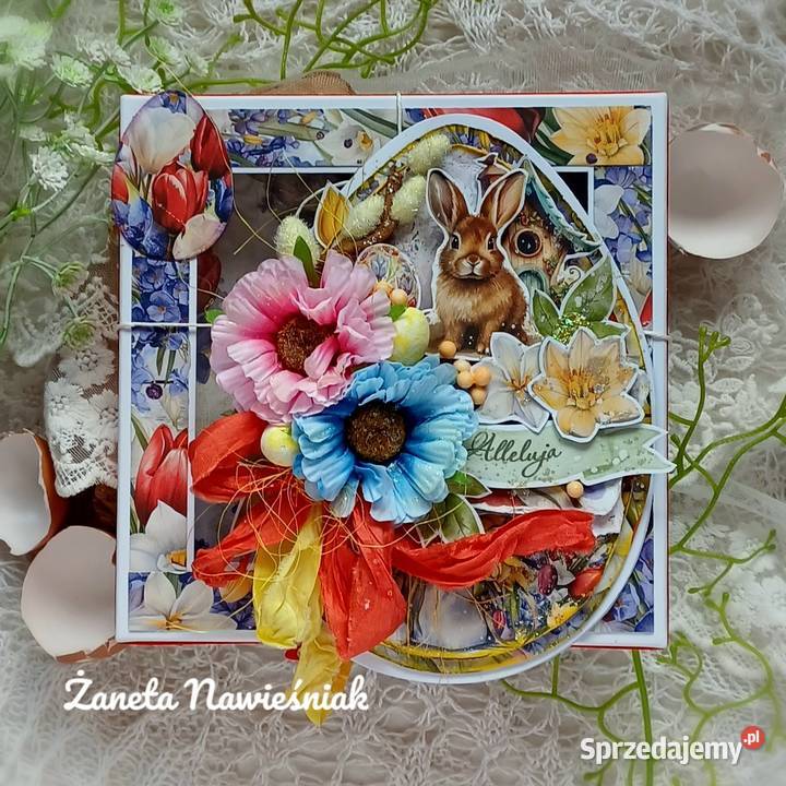 Kartka świąteczna wielkanocna z pudełkiem Mszana Dolna