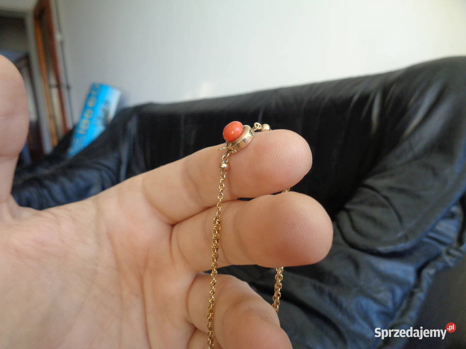 Bransoletka Złota z Koralem złoto Brzeg