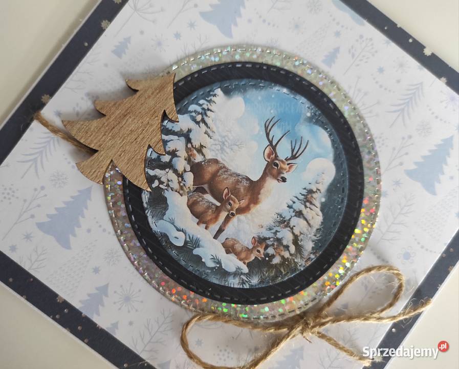 Kartka ręcznie robiona świąteczna Boże Rękodzieło