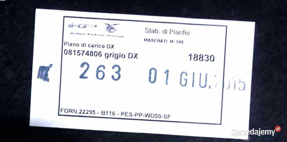 Dywan tylniego panelu bagażnika 081574806 i śląskie Rydułtowy
