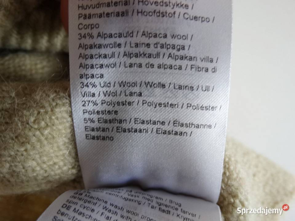 Kamizelka Wełniana Alpaka Bezrękawnik Sweter bez brązowy/beżowy Łomża