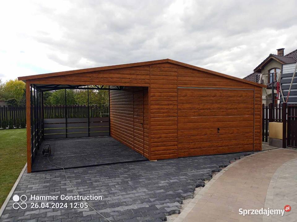 Garaż blaszany WIATA WZMOCNIONY PROFILAMI Kalisz sprzedam