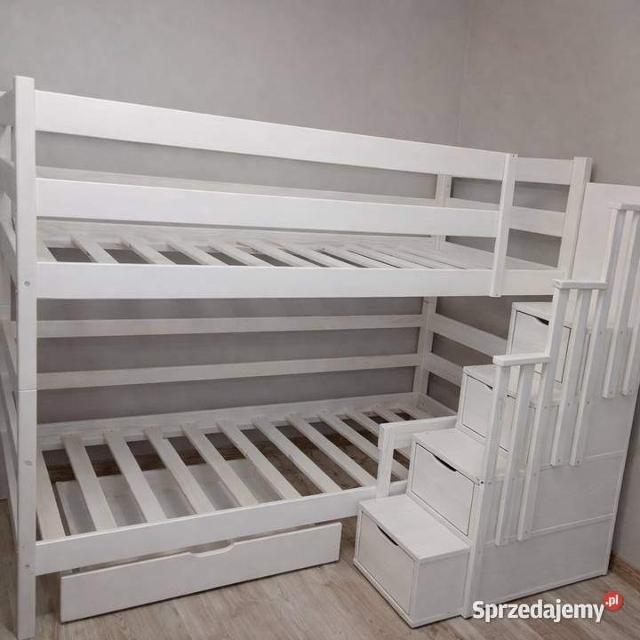 Łóżko drewniane ze schodami Łódź sprzedam
