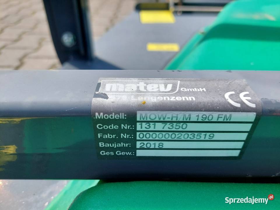 Czołowa kosiarka pielęgnacyjna MATEV MOW 190FM z Pozostałe Łubowo