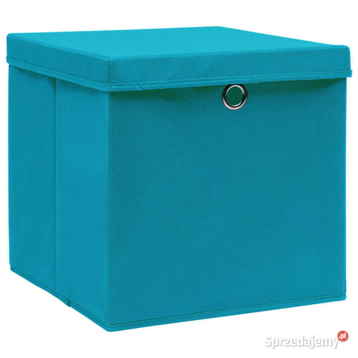 Pudełka z pokrywami 4 28x28x28 błękitne WM325232 Warszawa