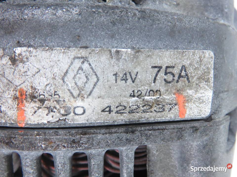 ALTERNATOR RENAULT CLIO II 14 7700422237 Układ elektryczny silnika
