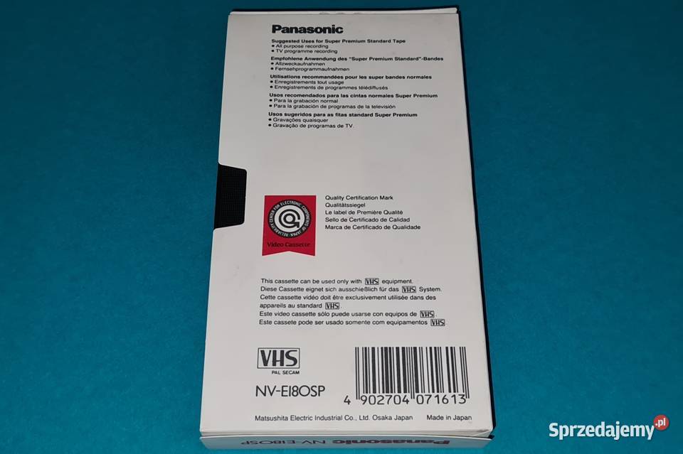 Panasonic Kaseta Video VHS 180 min Made in Japan Pozostałe Warszawa