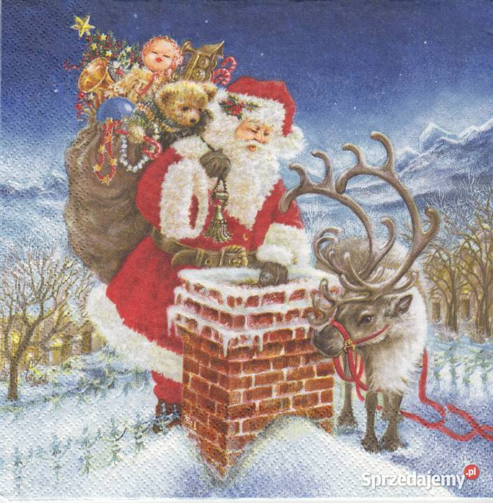 Decoupage serwetki MIkołaj Boże Narodzenia Rękodzieło świętokrzyskie Skarżysko-Kamienna