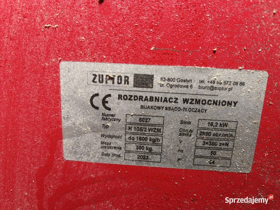 Śrutownik ssącotłoczący nowy duża wydajność 16 Zduny