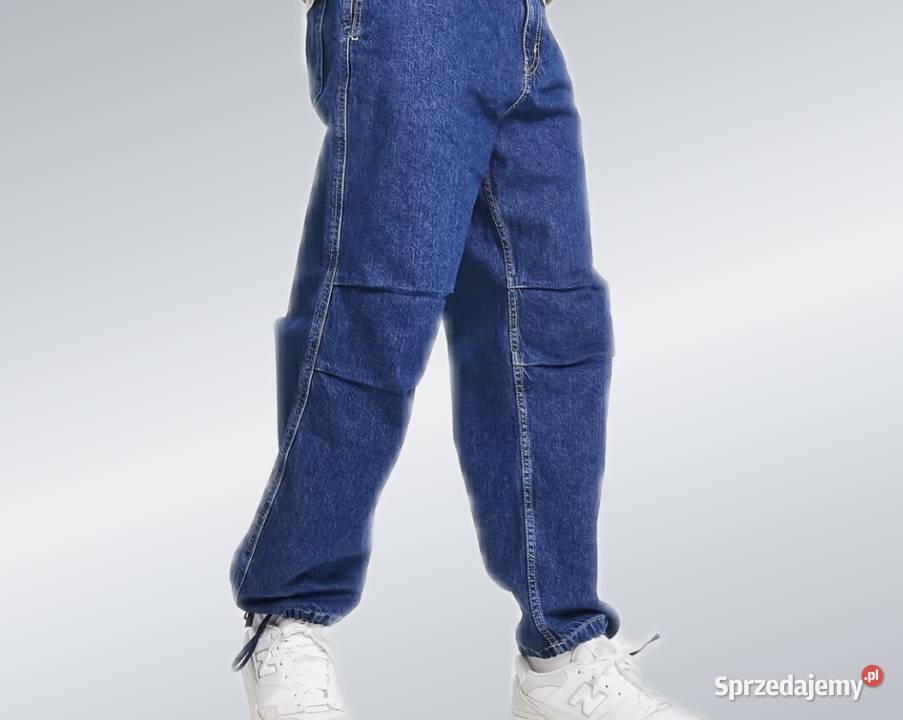 Spodnie jeansy ciemne szerokie cargo Bershka 34 Kraków