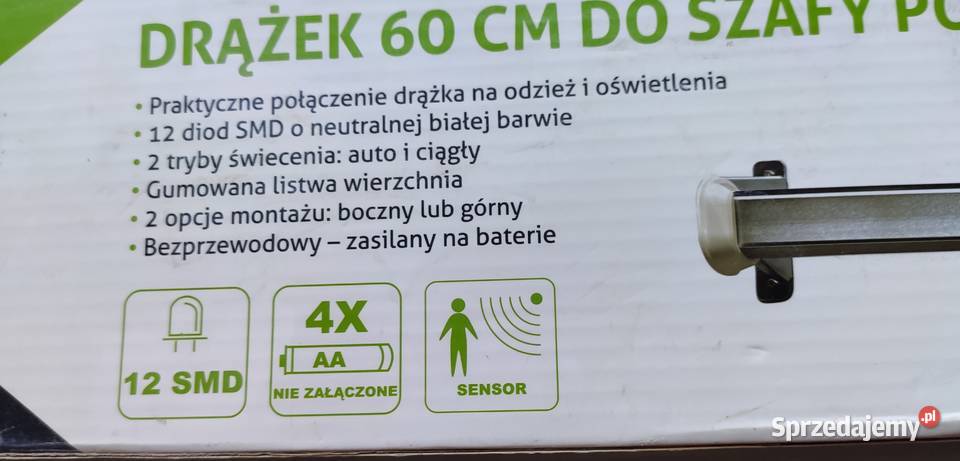 Nowy podświetlany drążek do szafy inny kolor Szczecin