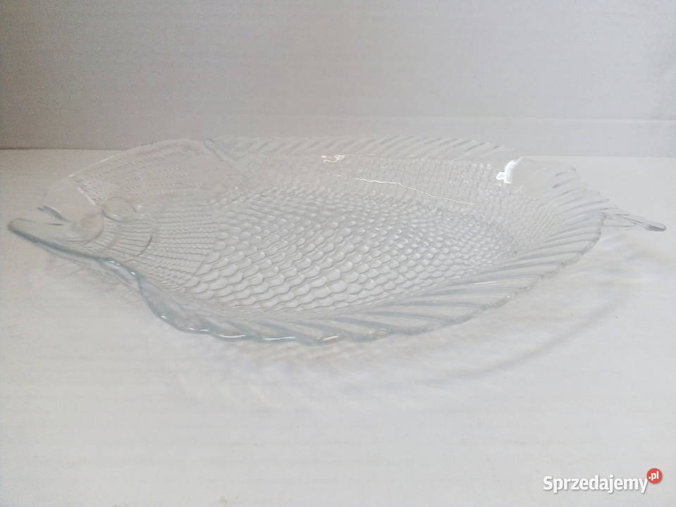 trzy szklane półmiski w kształcie ryby vintage Wyposażenie wnętrz sprzedam