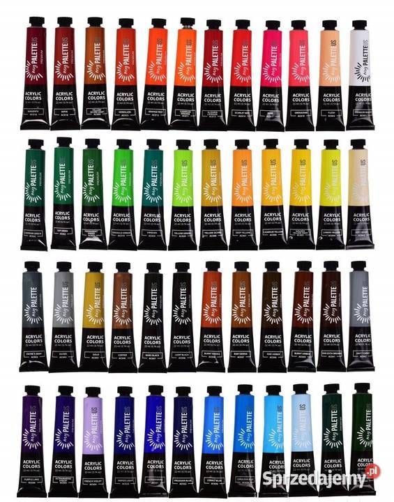 48 XXXL EKSKLUZYWNY ZESTAW farb akrylowych z Artykuły szkolne Warszawa