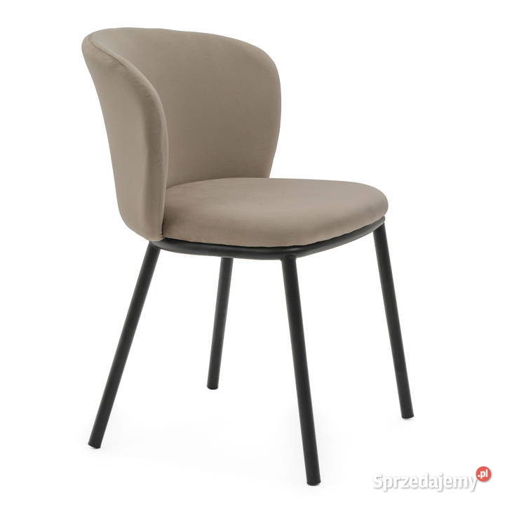 Ciemnobeżowe Krzesło Tapicerowane Bari Wysyłka Tarchały Małe