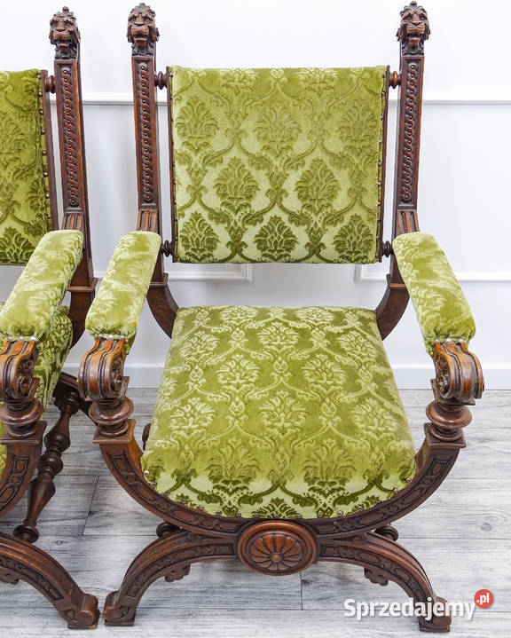 Zdobione Fotele tapicerowane Orzech FOTEL Kalisz sprzedam