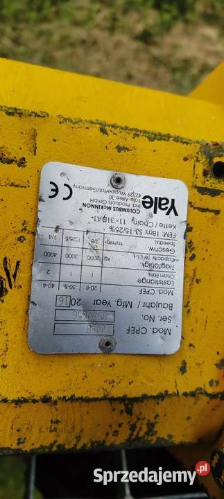 Wciągarka elektryczna łańcuchowa Yale 400 V 1 do Namysłów