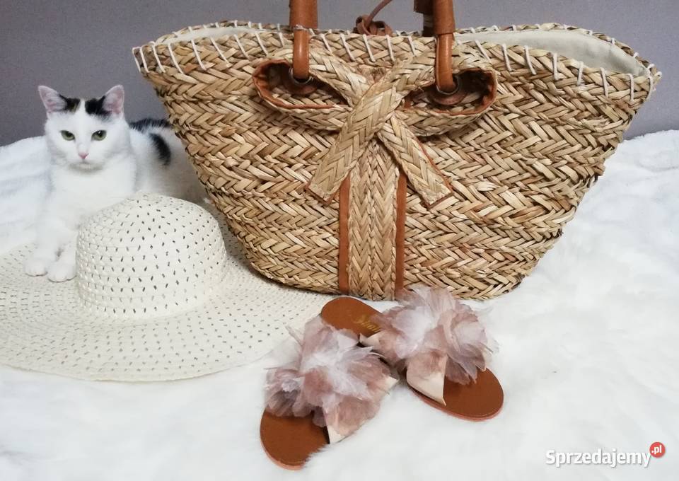 klapki brązowe duży kwiat Sandały i klapki Warszawa