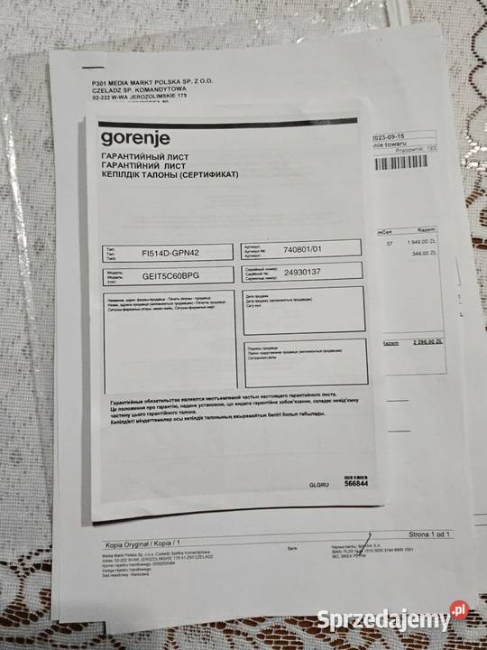 Kuchenka wolnostojące Wojkowice