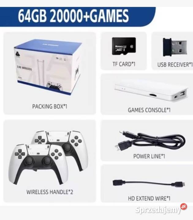 Konsola Retro 4K HDMI 64GB 20000 gier Okazja napisy