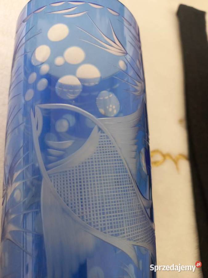 Wazon kryształowy Ryba szkło kobaltowe Toruń