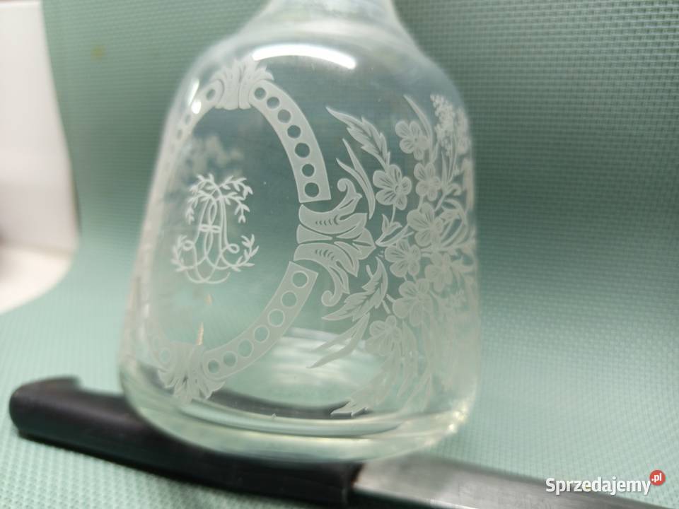 PIĘKNA Antyczna grawerowana szklana KARAFKA w Warszawa