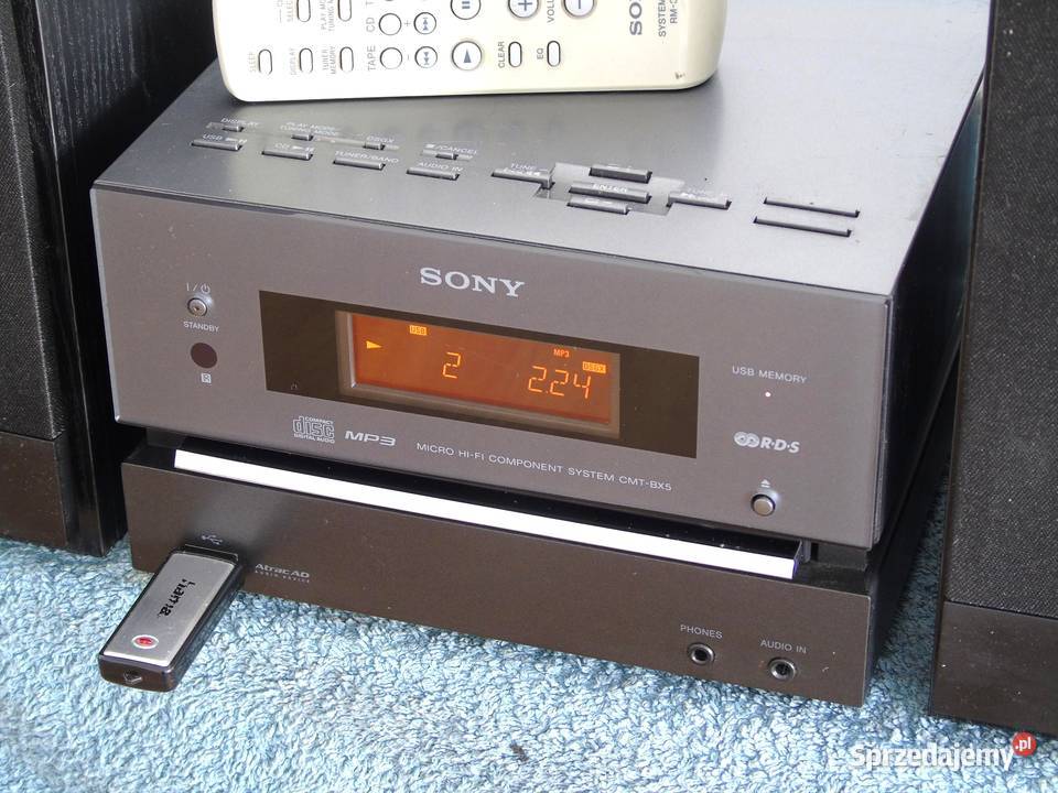 Wieża Sony pilot USB mp3 CD RDS AUX kol DOSTAWA Jasło