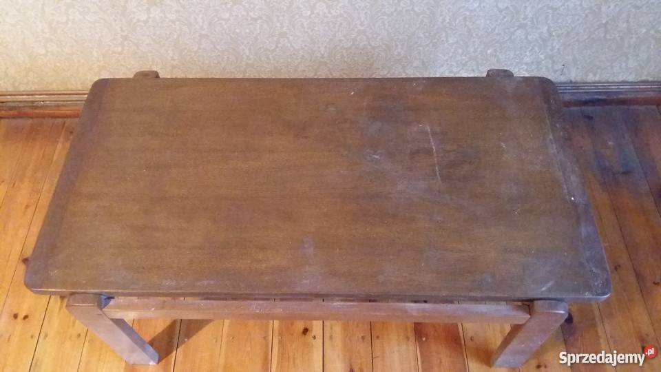 Ława z litego drewna z okresu PRL produkcja wielkopolskie Kościan