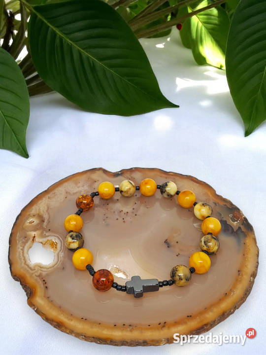 Bransoletka różaniec dziesiątka różańca BURSZTYN Warszawa sprzedam