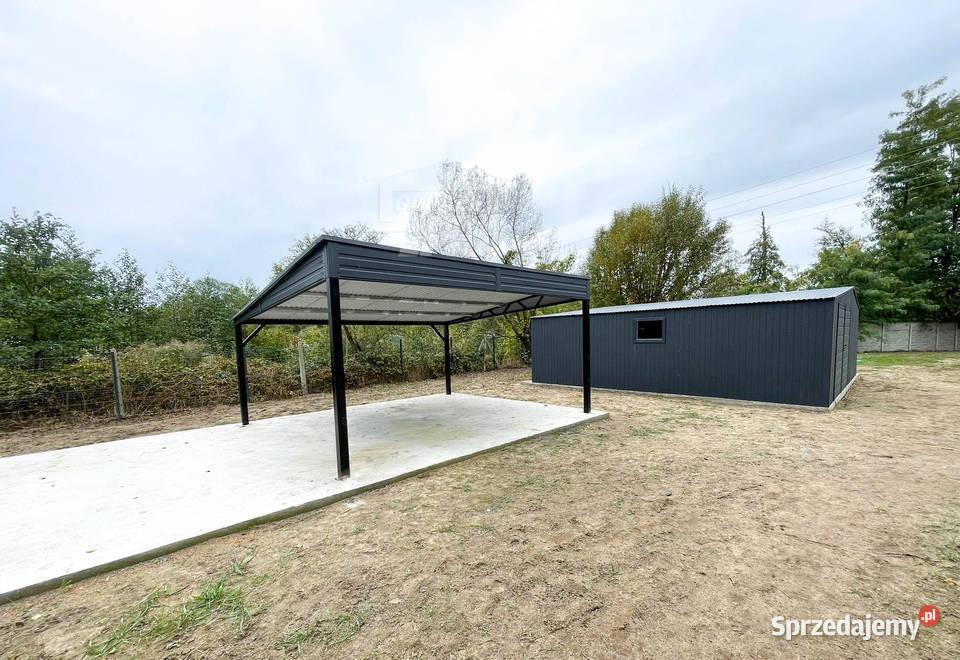 Wiata samochodowa CarPort 6x58m antracyt dach Września