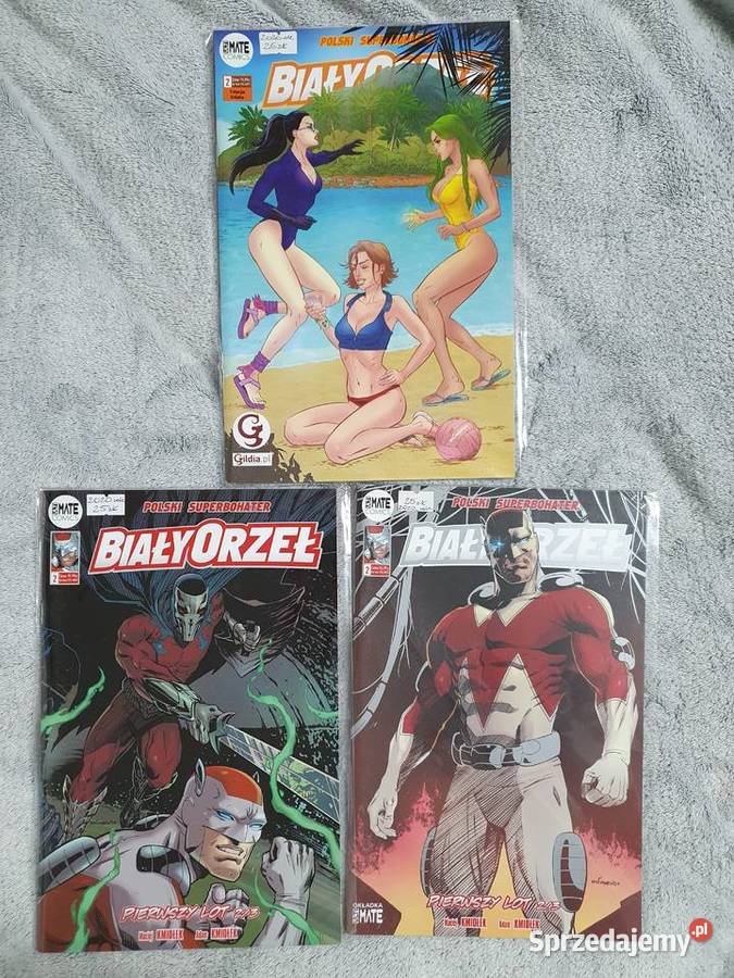 Biały Orzeł Polski Superbohater 3 komiksy różne Superbohaterowie Gdynia