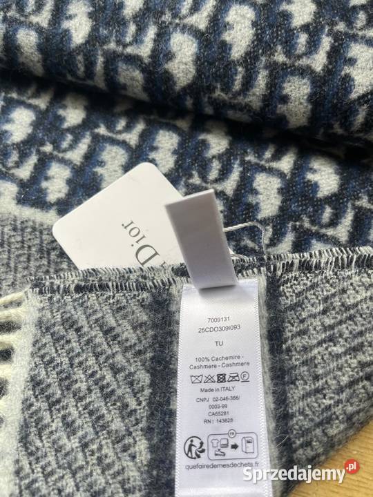 Szalik Dior kaszmir niebieski