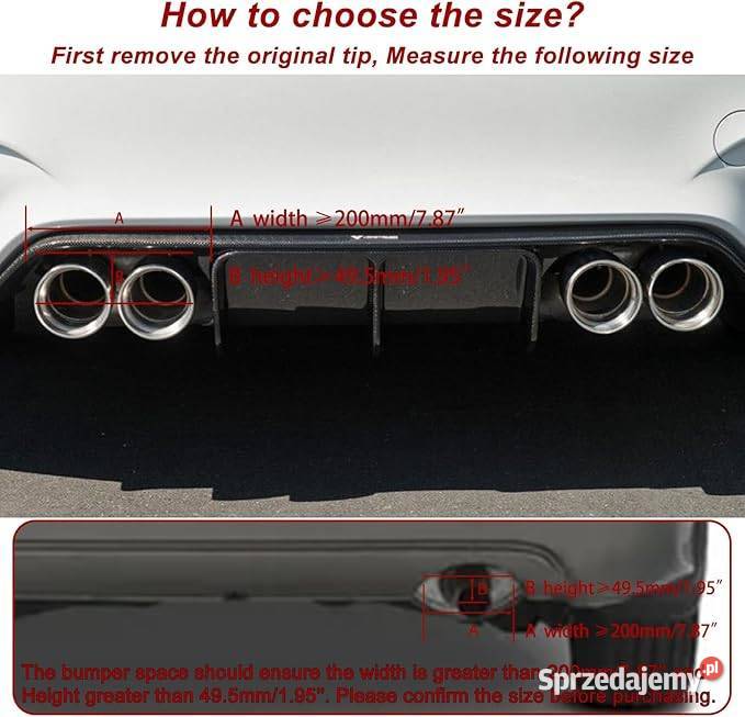 Sportowe końcówki wydechu tłumika Myszyniec