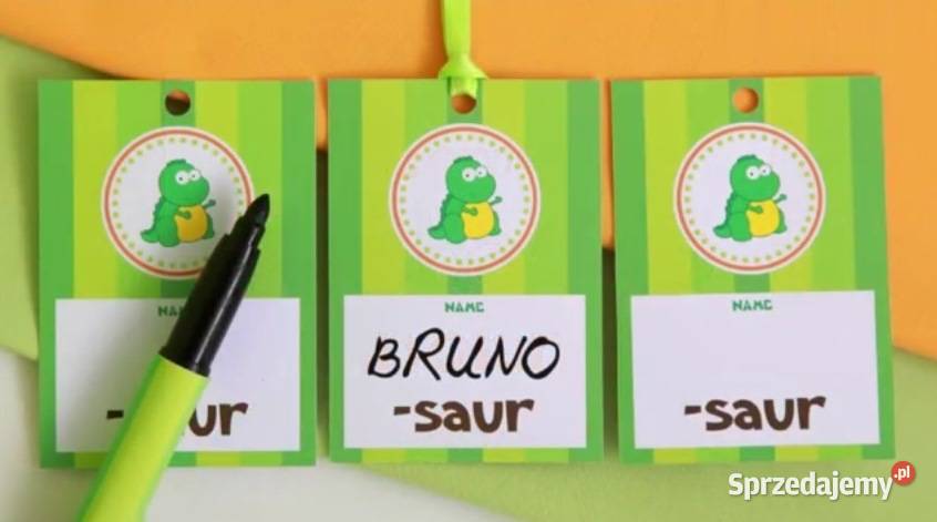 Dino Dinuś Dinozaur szablony urodziny słodki wielkopolskie