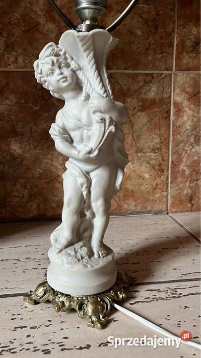 Lampa noga alabastowy chłopczyk podtrzymujący Gdańsk