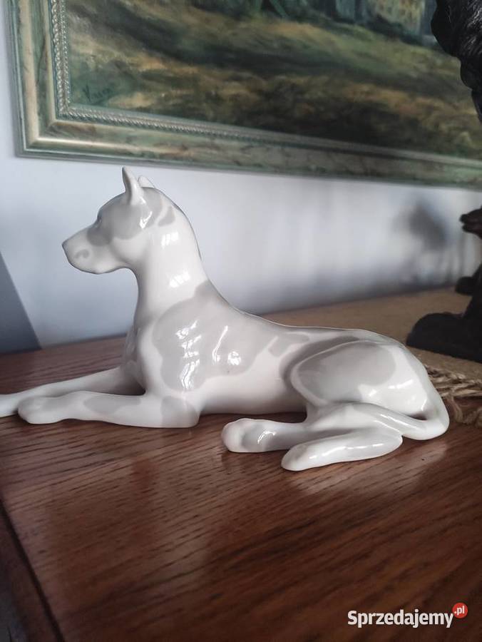 Klasyk Vintage Porcelanowy Dog Niemiecki Janów Lubelski sprzedam