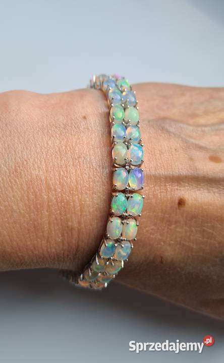 Srebrna bransoletka z opalami etiopskimi Otwock