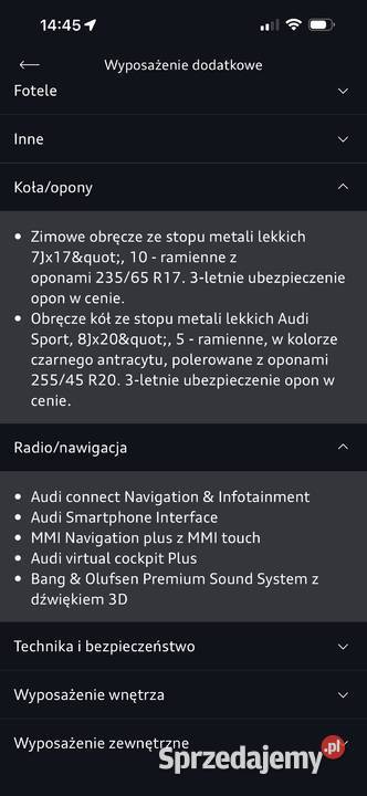 Sprzedam Audi Q5 SPORTBACK GWARANCJA Rok produkcji 2022