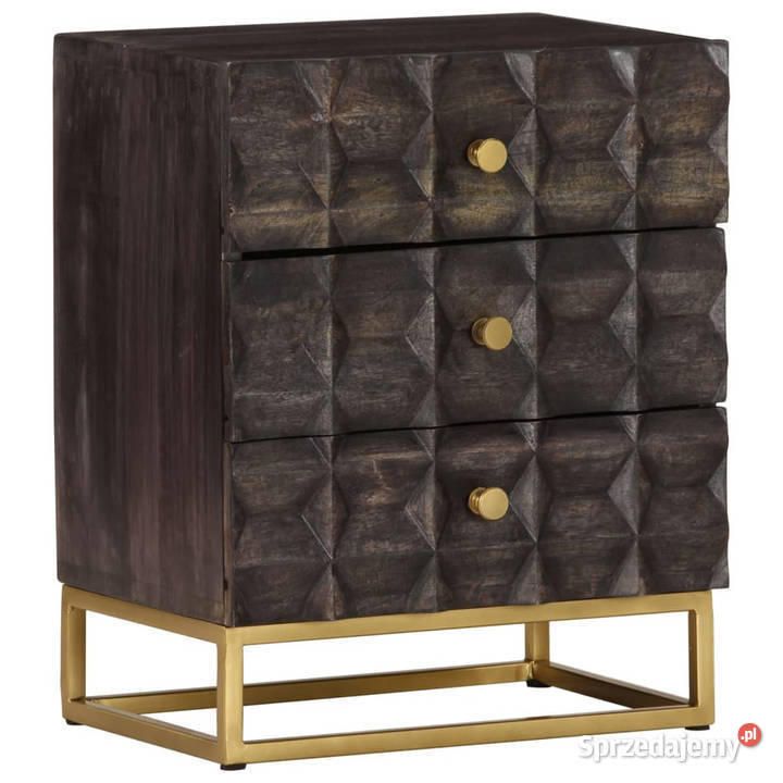 Szafka nocna czarna 40 x 30 x 50 lite drewno