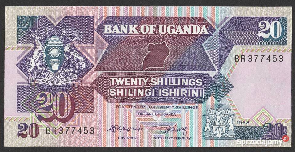 UGANDA 20 SHILLING 1988 STAN BANKOWY UNC łódzkie Łódź