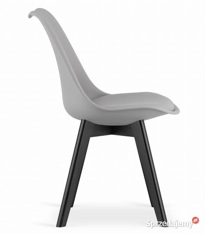 Zestaw czterech krzeseł szare nogi czarne Bielsk Podlaski