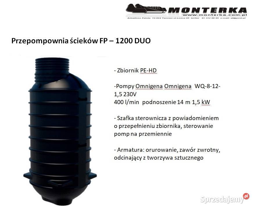 PRZEPOMPOWNIA2 POMPY OMNIGENAZBIORNIK 3200 l Tanowo