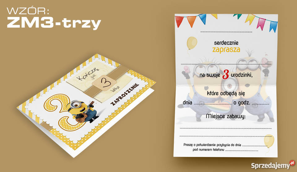ZAPROSZENIA na URODZINY dziecka 2 3 4 5 6 7 lat Toruń