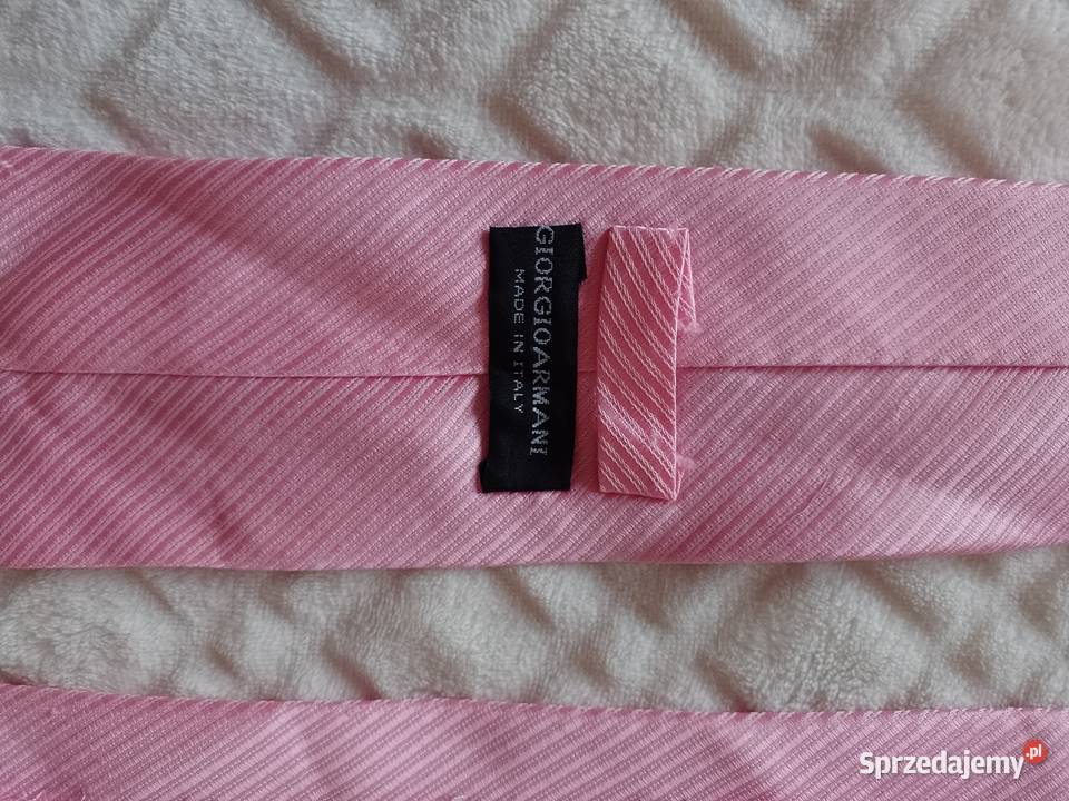 Giorgio ArmaniJedwabny różowy krawat małopolskie Kraków