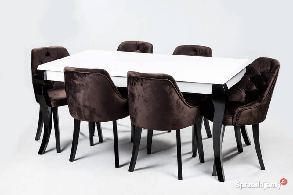 Stół Lite Drewno LEONARDO 6 krzeseł KUBEŁEK z Poznań