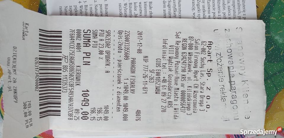 Sprzedam pierścionek zareczynowy kujawsko-pomorskie