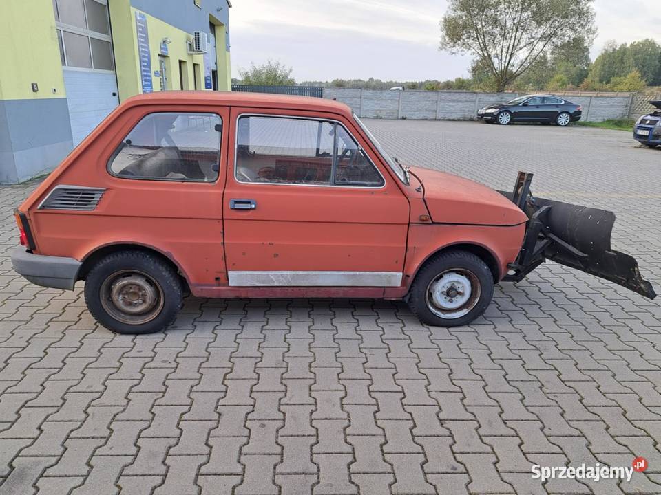 Maluch z pługiem 126p odśnieżarka Pozostałe Konopiska
