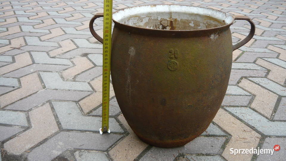 Stary żeliwny gar garnek żeliwny sagan garnki Sokółka