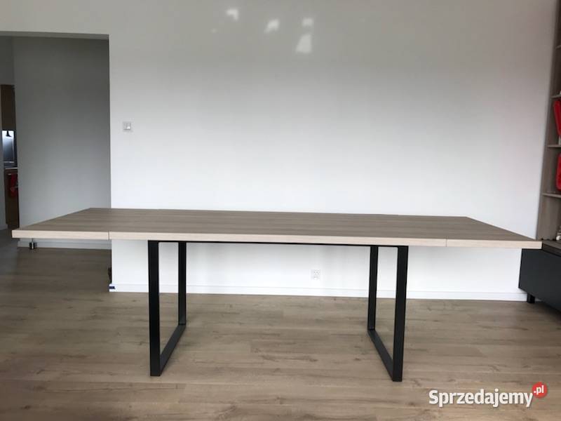 Stół LOFT z dwoma dostawkami konstrukcja czarny