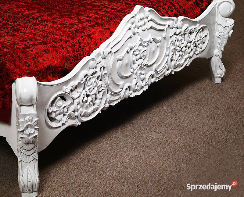 Nowe stylowe łóżko białe 140x200 barok rokoko Września